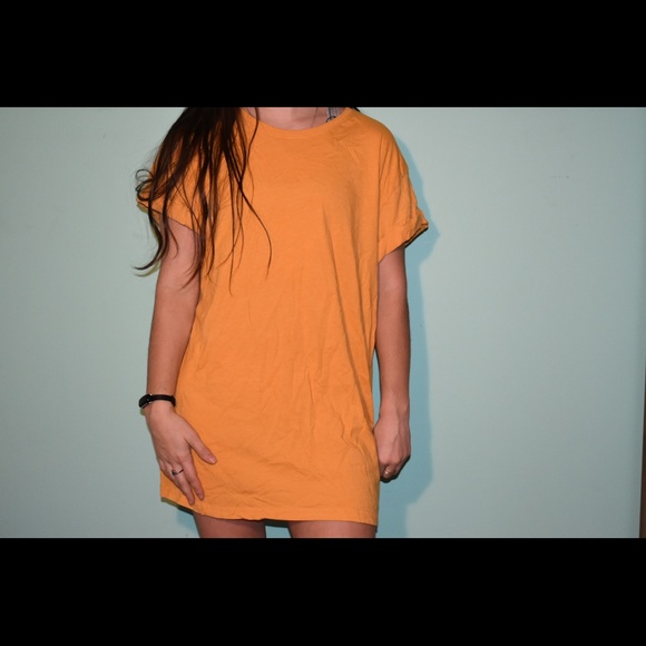 yellow t shirt dress h&m